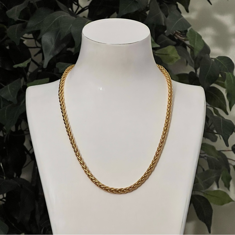 ✔Milor Italy Bronze Gold Plated Spiga Wheat Chain Necklace